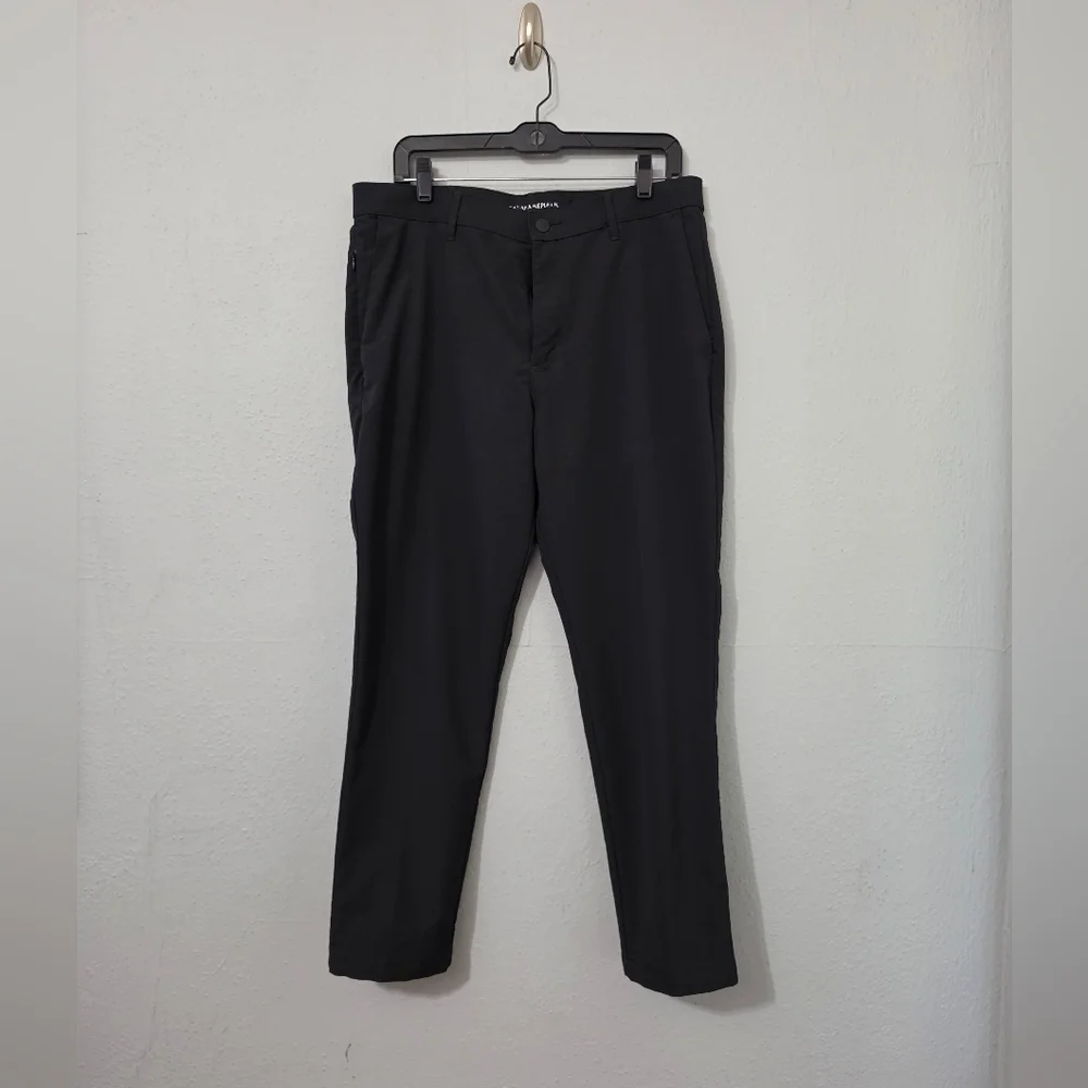 Banana Republic Pants 34 X 30 Mens Black Slim Fit Tech Fabric